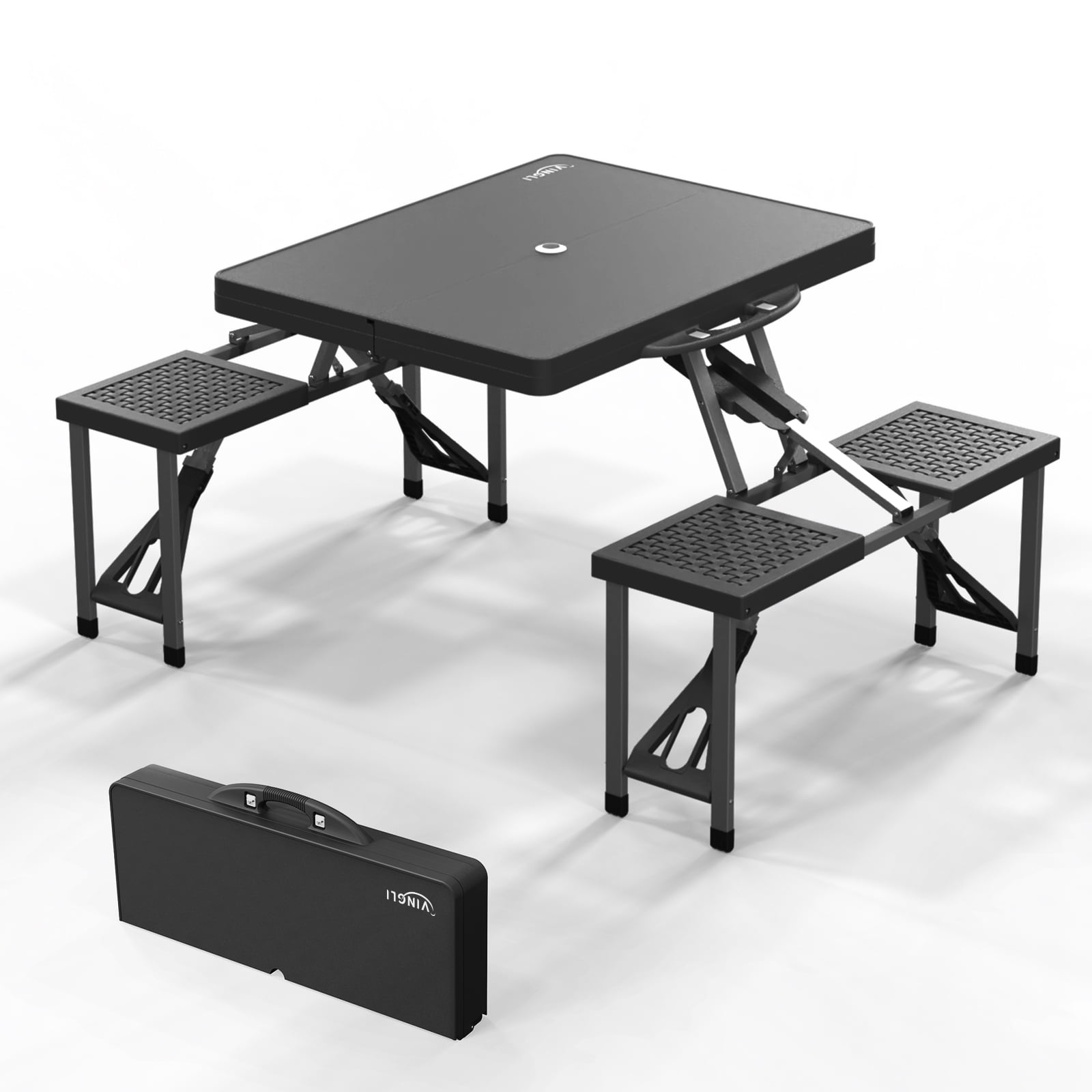 Ktaxon Portable Foldable Camping Picnic Table with 4 Chairs