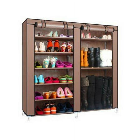 Ktaxon 2 Rows 9 Lattices Shoe Storage Cabinet 6 Tiers Shoe Rack Shoe Shelf Shoe Tower Stand Space Saving Organizer for Closet Entryway Bedroom Living Room Dorm, Multiple Colors