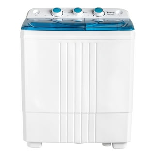 Costway 26lbs Portable Semi-Automatic Washing Machine w/Built-In Drain Pump Blue