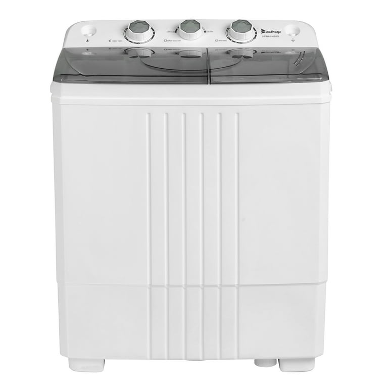 Tikmboex Portable Washing Machine, 30LBS Twin Tub Mini Compact Laundry  Washer 19lbs Washer/11lbs Spinner with Drain Pump & Time Control Washer  Spinner Combo, White&Gray 