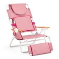 thumbnail image 1 of Ktaxon Premium 3-in-1 Outdoor Lounge Chair – Adjustable Recliner with Face Cutout, Footrest, Drink Holder & Carry Bag (Pink), 1 of 7