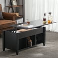 thumbnail image 1 of Ktaxon Premium Lift Coffee Table, Center Table with Storage & Cube Open Shelves, Large Space Lift Top Coffee Table for Living Room/Reception Room/Office, Black, 1 of 13