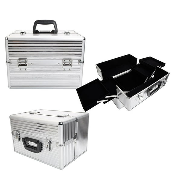 Ktaxon Pro Aluminum Makeup Train Storage Case Jewelry Box Cosmetic Organizer Lockable