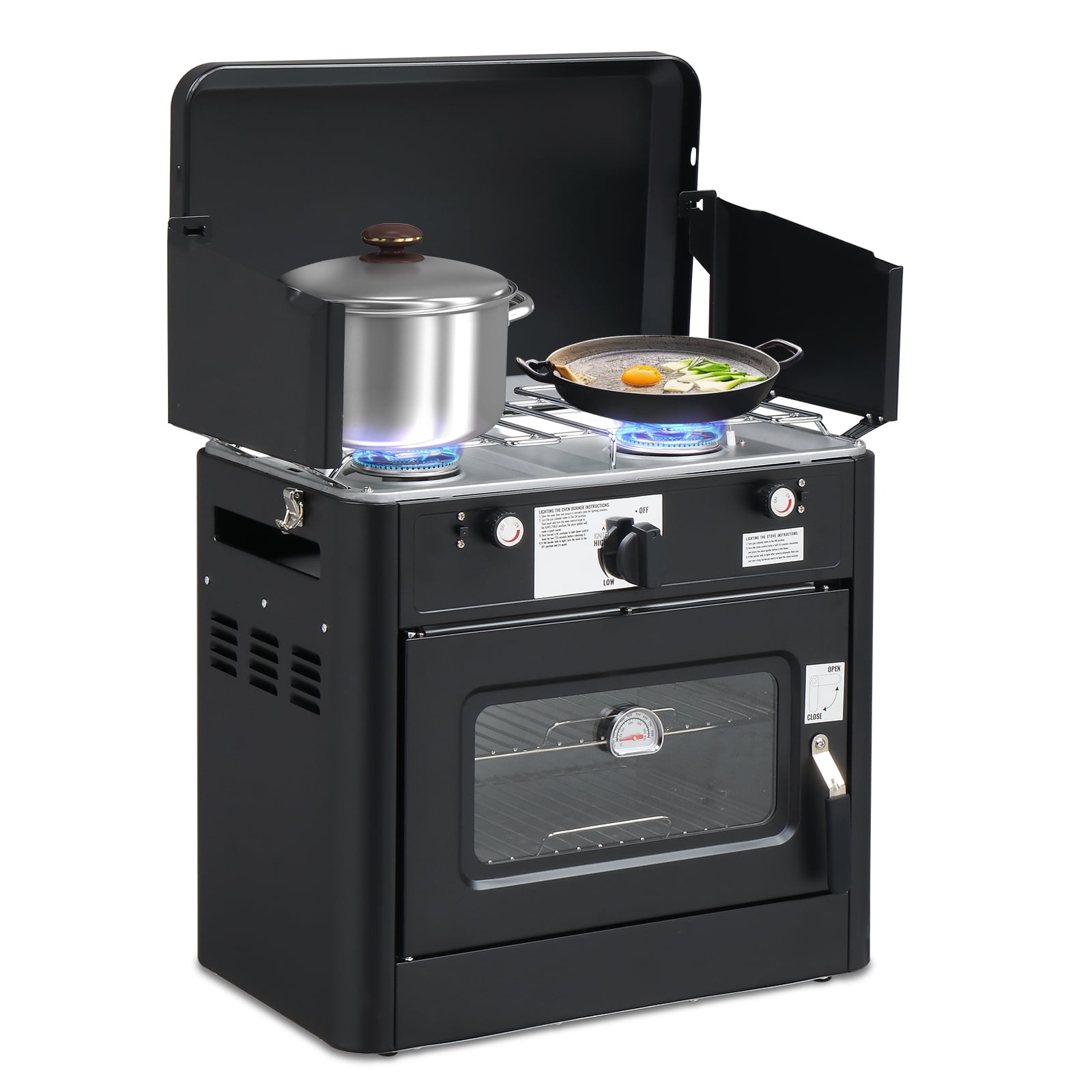 Ktaxon Portable Propane Stove & Oven, 2 Gas Burner for Outdoor Camping