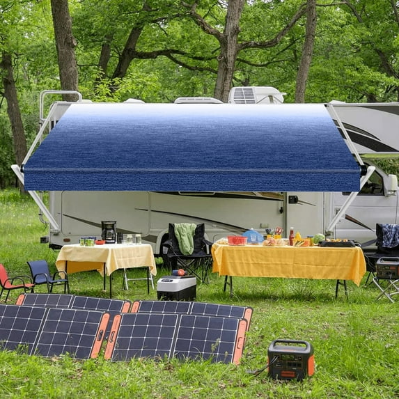 Ktaxon RV Awning 17' Camper Awning Fabric, Trailer Awning Canopy Patio Camping Car Awning(17', Lake Blue)