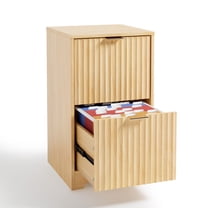 Ktaxon 2-Drawer Wood File Cabinet Vertical Filing Cabinet for Letter A4-Sized Files Easy to Assemble, Modern Style Fluted Design Wood