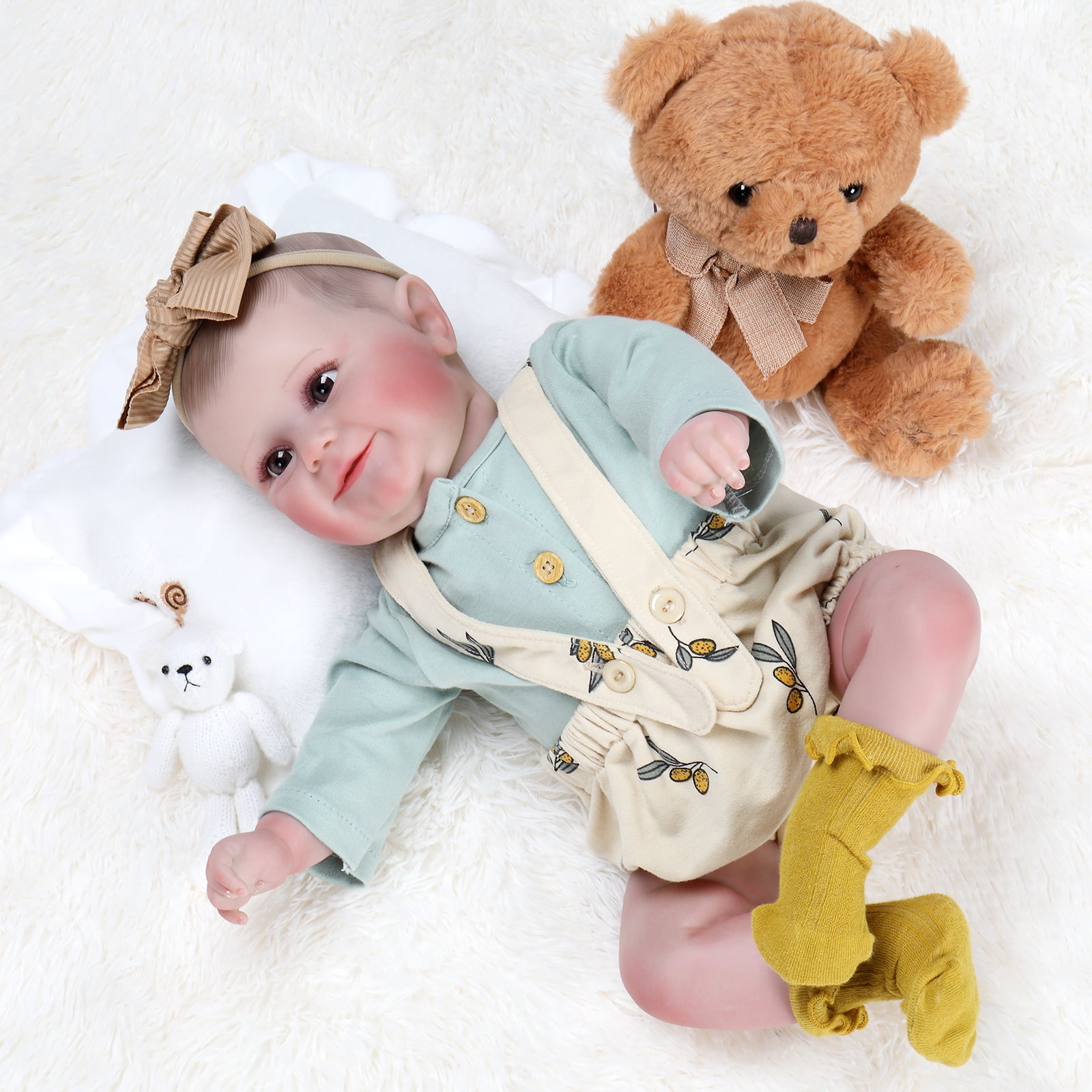 JUDOLL Lifelike Reborn Baby Dolls with Soft Body African American Realistic Girl Doll 22.8 Inch Best Birthday Gift Set : KOKOMANDY Realistic Reborn Baby Dolls Girl Full Body