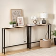 thumbnail image 1 of Ktaxon 79in Entryway Table with Charging Station, 2-Piece Oak & Metal Console Table Set, Narrow Sofa Side Table with 2 Outlets for Foyer, Living Room, 1 of 8