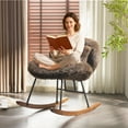 thumbnail image 1 of Ktaxon Rocking Accent Chair with Padded Seat, Cute Cozy Nest Style Nursery Chair, Long Pile Fabric Glider Rocker with Wooden Metal Frame Coffee, 1 of 9
