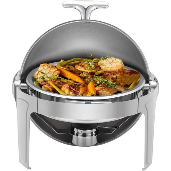 Ktaxon Roll Top Chafing Dish for Buffet, 6 Quart Stainless Steel Buffet Set, Chafers and Warmers Sets for Party, Catering, Wedding, Banquet, Graduation