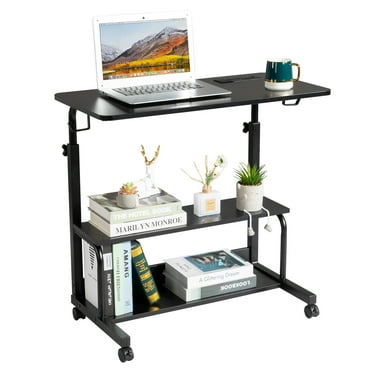 Ktaxon Rolling Computer Desk Stand Side Table Sofa End Cart Laptop PC Tray with Charging Station