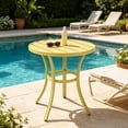thumbnail image 1 of Ktaxon Round Patio Side Table 20in, Metal Indoor Outdoor Coffee Table, Light Yellow, 1 of 11