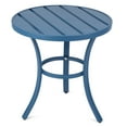 thumbnail image 1 of Ktaxon Round Patio Side Table 20 Inch, Metal Indoor Outdoor Coffee Table, Navy Blue, 1 of 10