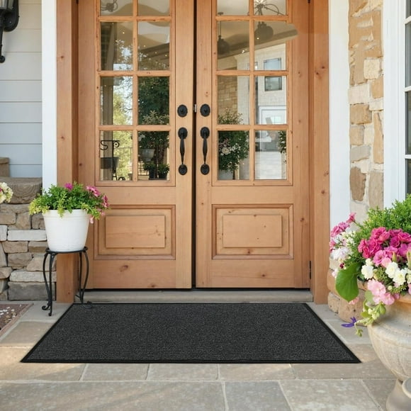 Ktaxon 36" x 48" Front Door Mat Indoor Outdoor Entrance, Waterproof, Stain and Fade Resistant, Easy Clean Patio Porch Entryway Mat Doormat, Grey