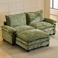 thumbnail image 1 of Ktaxon Sectional Sofa L Shaped Couch with Chaise Living Room Sleeper Set, 2 Seats with Chenille and Double Layer Cushions 87" W Olive Green, 1 of 16