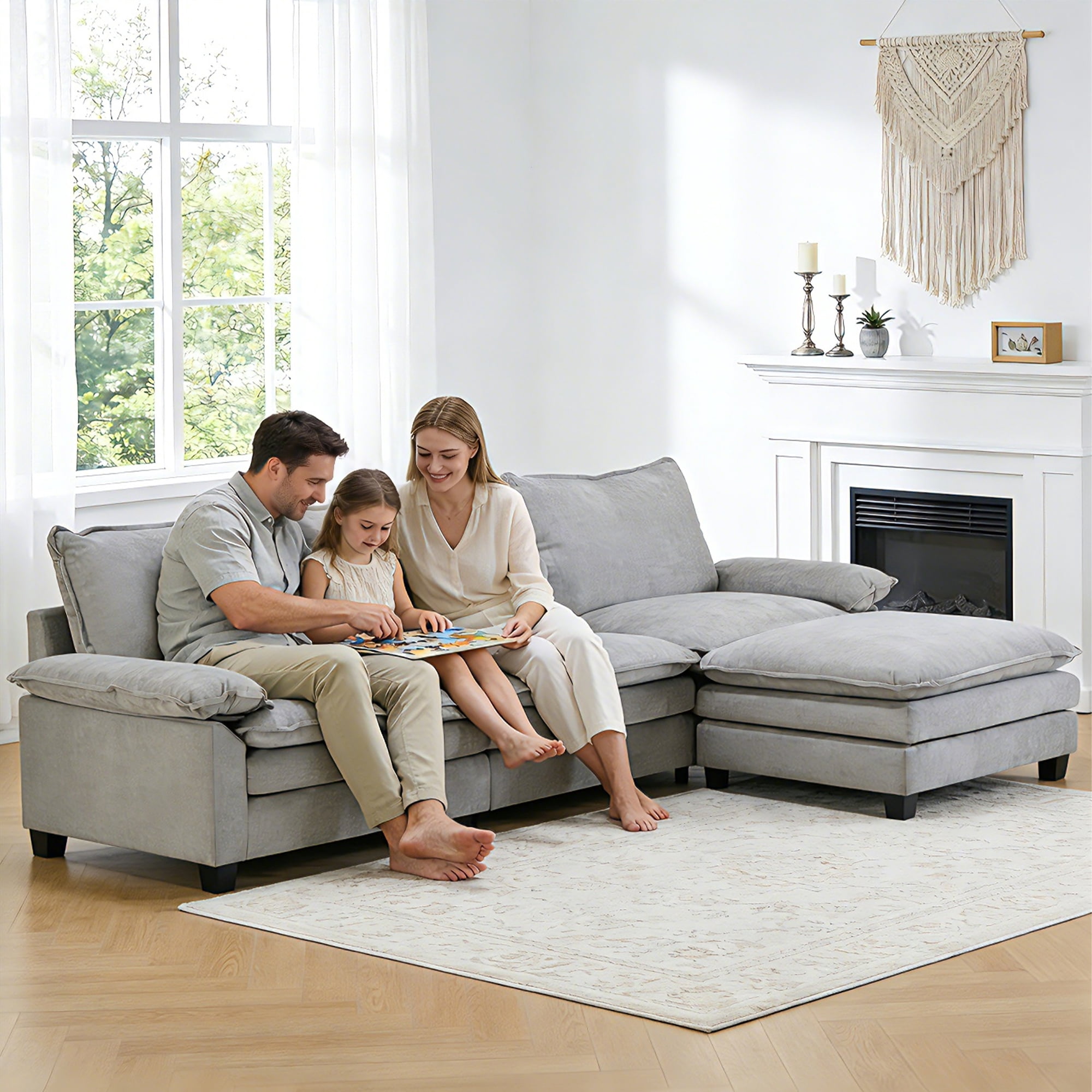 2Pｿﾌｧ(No:1259950) Ktaxon Sectional Sofa L Shaped Couch with Chaise Living Room