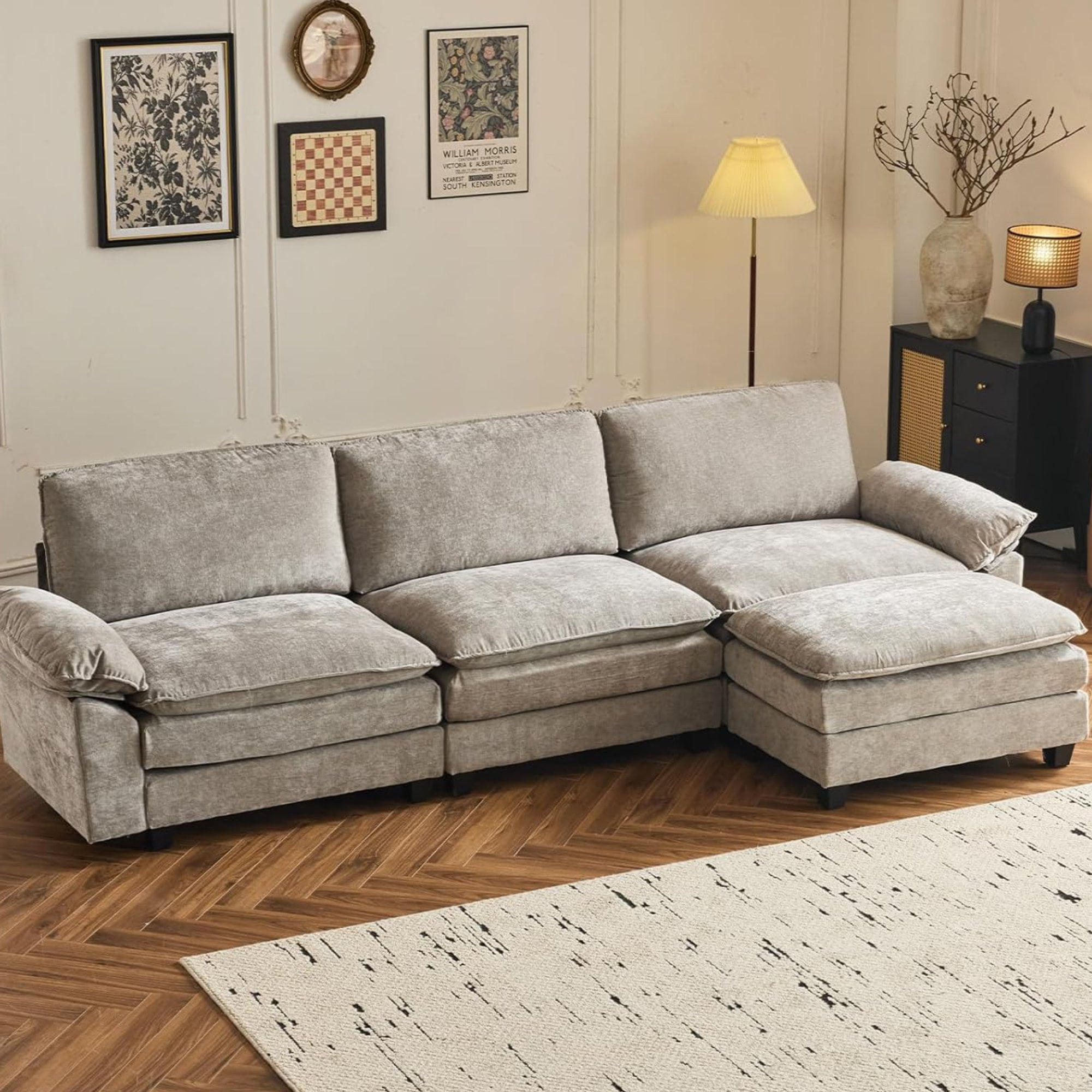 Ktaxon 120″ W Sectional Sofa L Sha…