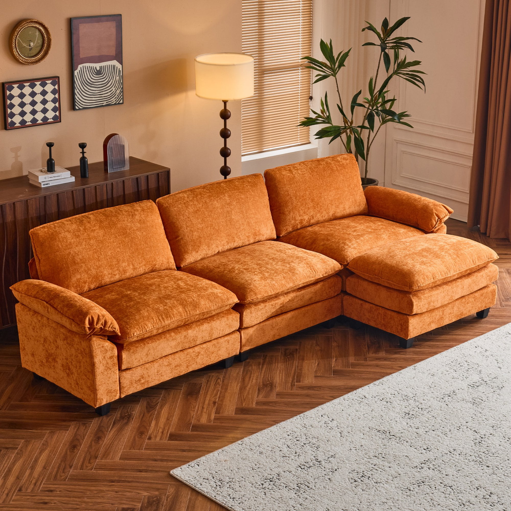 Ktaxon Sectional Sofa L Shaped Couch with Chaise Living Room Sleeper