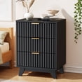 thumbnail image 1 of Ktaxon Fluted Nightstand with Charging Station, End Table Wooden Bedside Table Large Capacity Easy to Assemble, 1 of 10