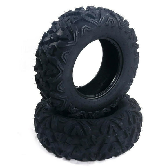 Ktaxon Set of 2 22x10-10 ATV & UTV All Terrain Tires, 4 Ply Tubeless Directional Knobby Trail Desert Tires