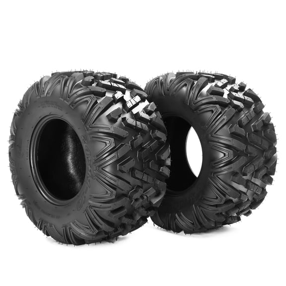 Ktaxon Set of 2 24x11-10 ATV & UTV All Terrain Tires, 6 Ply Tubeless Wide Knobby Mud Tires
