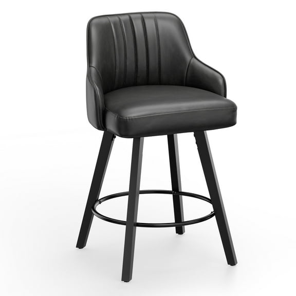Ktaxon Modern Swivel Bar Stools 26" Counter Height Barstools Dining Chair Seat for Kitchen Island, Bar, Dining Room, Black