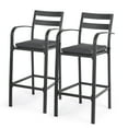 thumbnail image 1 of Ktaxon Set of 2 Outdoor Bar Stools, Aluminum All-Weather with Cushion for Patio Backyard Poolside Gray, 1 of 7