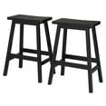thumbnail image 1 of Ktaxon Saddle Seat 24" Bar Stools 2 Set, Set of 2 Counter Height Barstools Solid Wood Dining Room Kitchen Pub Chair,Black, 1 of 7