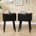 thumbnail image 1 of Ktaxon Set of 2 Solid Wood Nightstand,  End Table, Side Side End Table for Bedroom Furniture, Black, 1 of 7