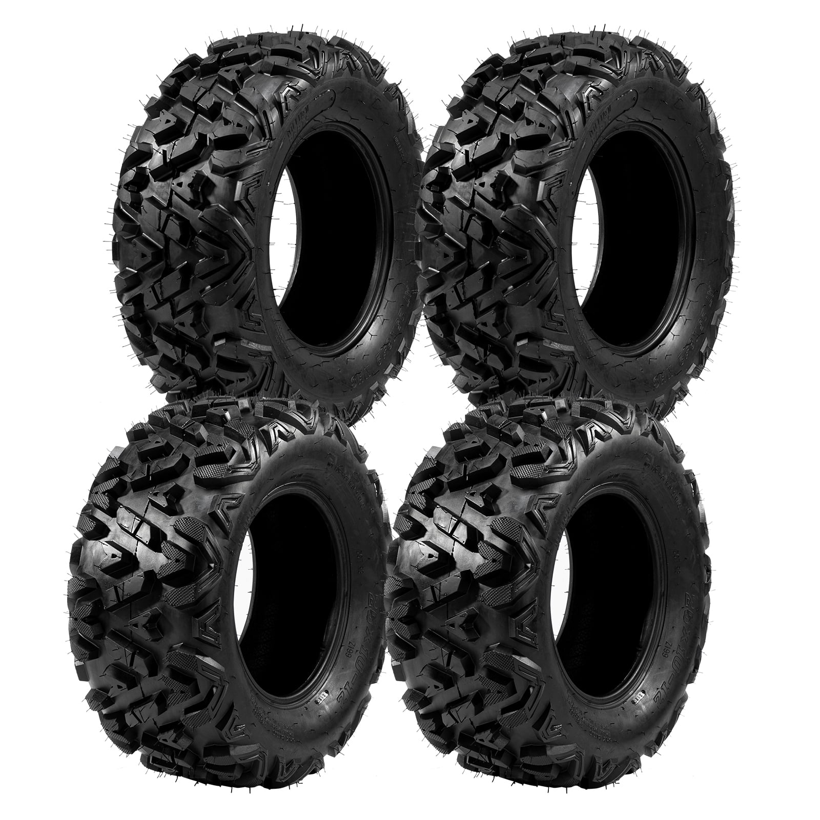 Ktaxon Set Of 4 6PR All Terrain Tubeless ATV UTV Tires 25x8 12 Front 