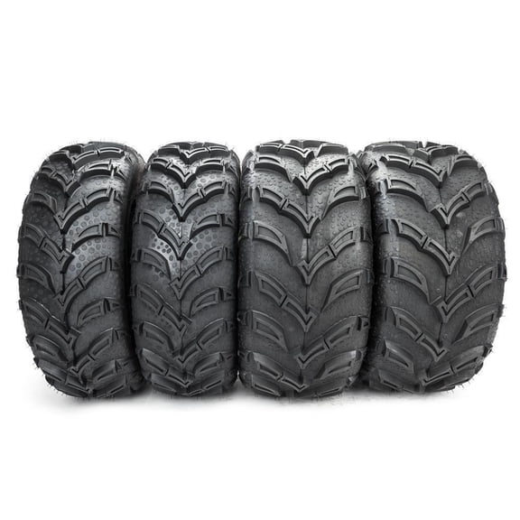Ktaxon Set of 4 6PR All Terrain ATV UTV Tires, 25x8-12 Front & 25x10-12 Rear, Tubeless