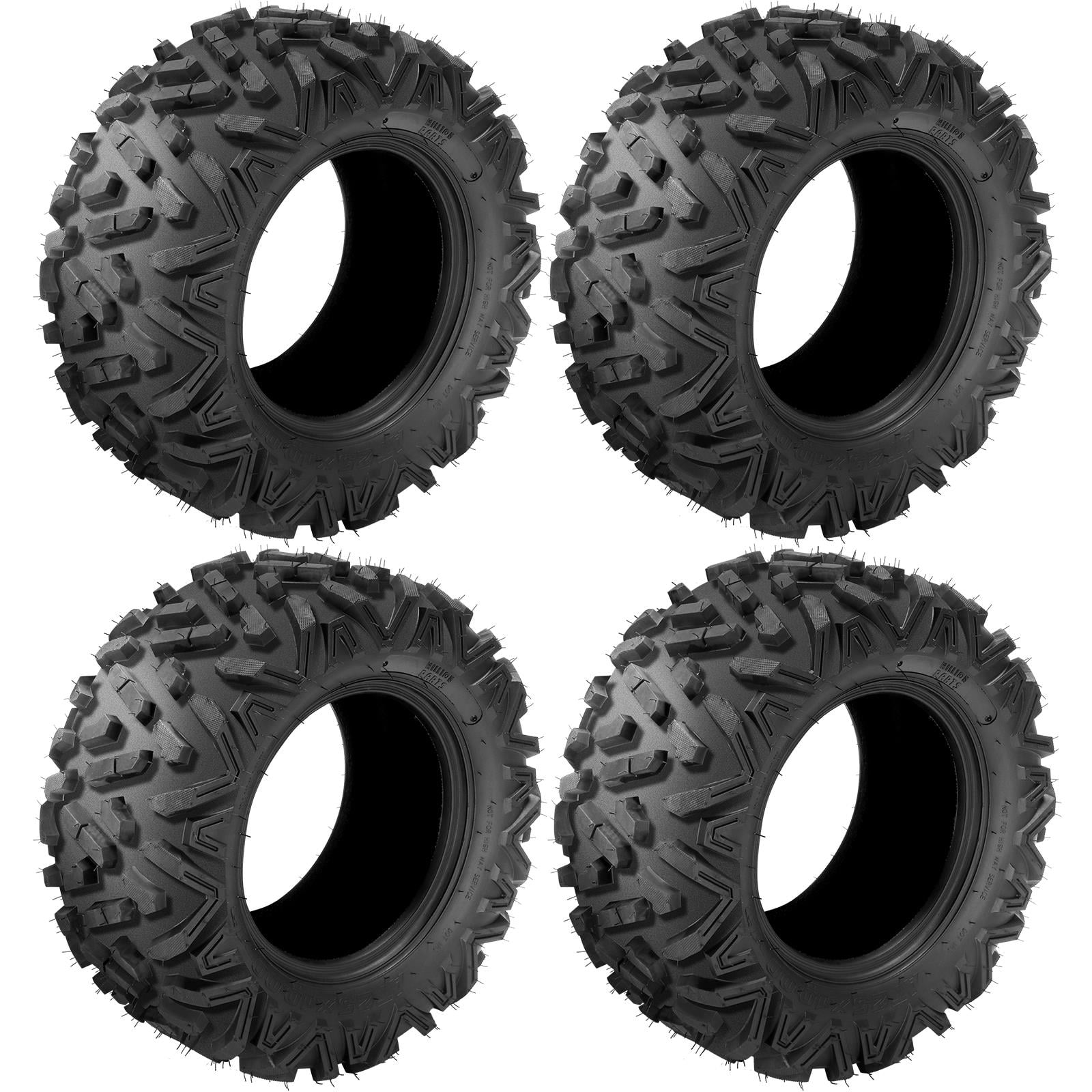 Ktaxon 4 6PR All Terrain ATV UTV Tires, 25x8-12 Front & 25x10-12