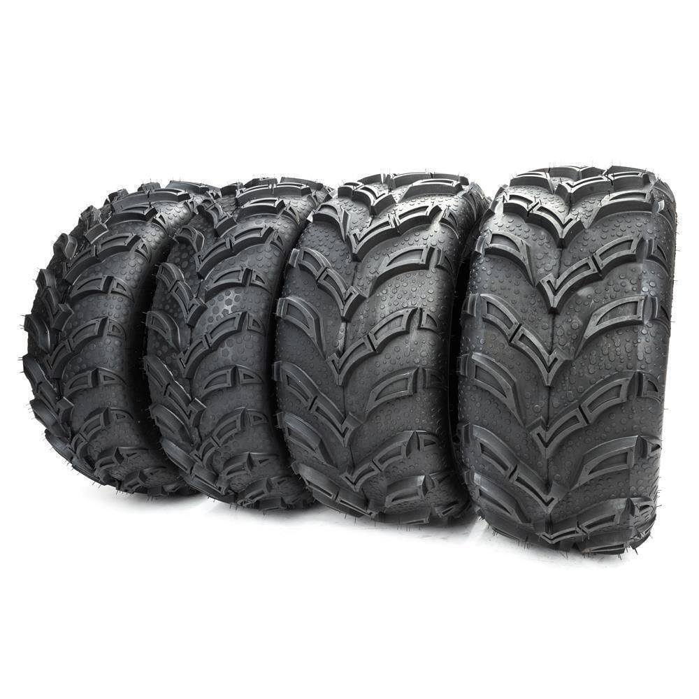 Ktaxon Set of 4 All Terrain ATV UTV Tires, 25x812 Front & 25x1012