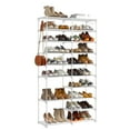 thumbnail image 1 of Ktaxon Shoe Rack 10 Tiers 45 Pairs w/ 8 Hooks, Shoe Storage Cabinet Organizer for Entryway, Hallway, White, 1 of 14