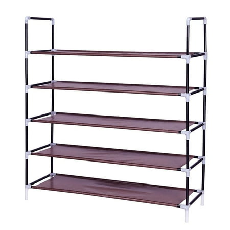Ktaxon Shoe Rack 5 Tiers 30 Pairs, Shoe Storage Cabinet Organizer for Entryway, Hallway, Dark Brown