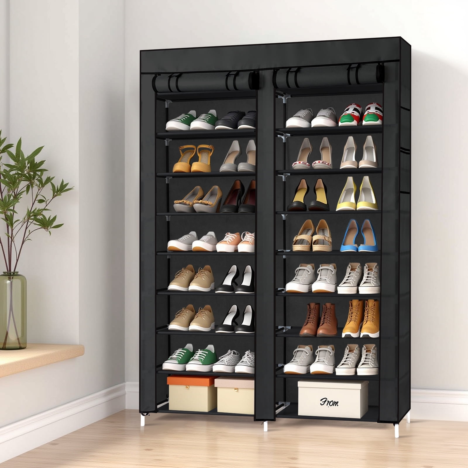 Ktaxon Shoe Rack Storage Organizer, 10 Tiers Double Row Portable ...