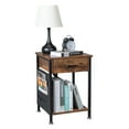 thumbnail image 1 of Ktaxon Side Table with Storage, End Table with USB Ports and Outlets, Nightstand with Charging Station, Fabric Bags, for Living Room, Bedroom, Rustic Brown, 1 of 16