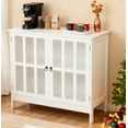 thumbnail image 1 of Ktaxon Sideboard Buffet Accent Cabinet Wooden Console Storage Cabinet with Transparent Doors White, 1 of 7
