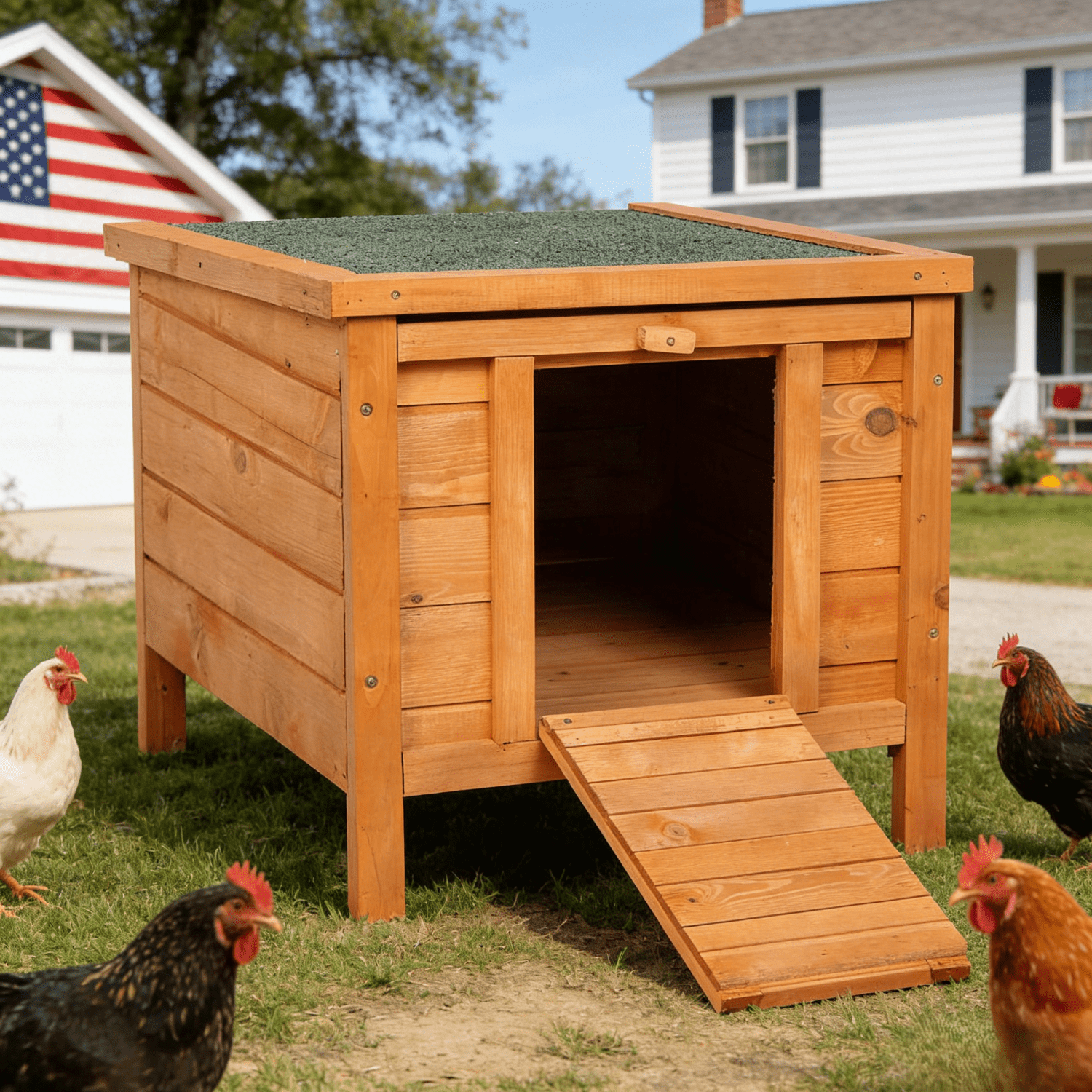 Ktaxon 20in Chicken Coop Wooden Chicken Hutch Outdoor Hen House