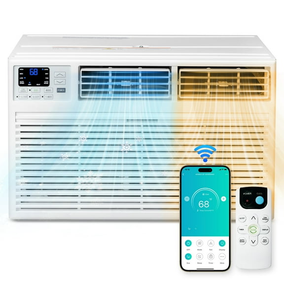 Ktaxon  Smart 10000 BTU Through the Wall Air Conditioner with Heat, Wall AC Unit & Heater Combo with Remote, APP & Voice Control & Timer Function, Compatible with Alexa/Google Assistant, 230V/60Hz