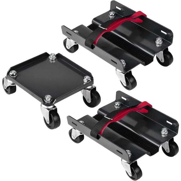 Ktaxon Snowmobile Dolly, 3 PCS 1500 LBS Capacity with 3”PUSwivel Casters for Smooth Moving & Scratch-Free Ski Protection, Black