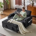 thumbnail image 1 of Ktaxon Sofa Bed, Corduroy Mechanical Pull-Out Loveseat, Convertible Couch for Living Room, Apartment Dark Gray, 1 of 12