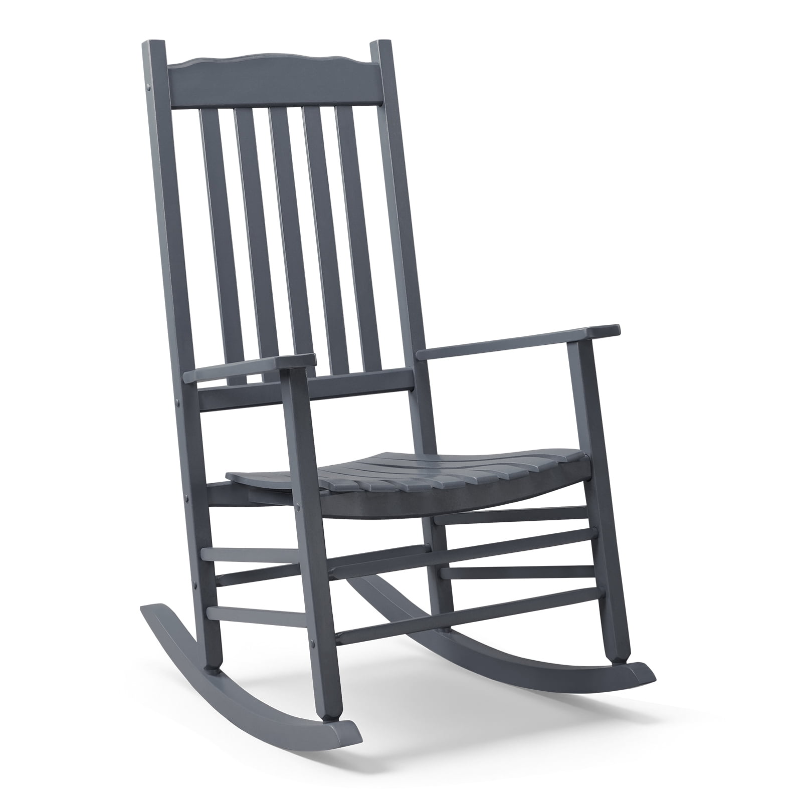 Performance Rocker Lawn Chair Ktaxon Solid Poplar Wood Rocking Chair, High Back Ergonomic Patio ...