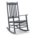 thumbnail image 1 of Ktaxon Solid Poplar Wood Rocking Chair, High Back Ergonomic Patio Rocker for Lawn Porch Garden Indoor Outdoor, Gray, 1 of 13