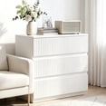 thumbnail image 1 of Ktaxon Solid Wood 3 Drawer Dresser Nightstand Modern Wood Chest of Drawers Bedroom Modern Stylish Farmhouse Finish, White, 1 of 10