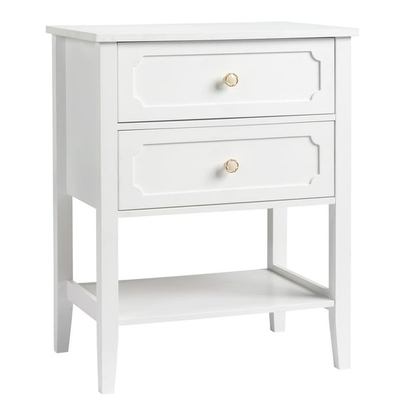 Ktaxon Solid Wood Nightstand, Side Table Night Table, White