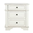 thumbnail image 1 of Ktaxon Solid Wood Nightstand with Outlets & USB Ports, 3 Drawer Traditional Cottage Bedside Table, Wash White, 1 of 11