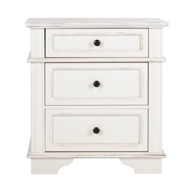 HOMCOM Modern 3-Drawer Wooden Bedside Table – White, 35x40x58 Cm