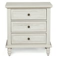 thumbnail image 1 of Ktaxon Solid Wood Nightstand with 3 Drawer Traditional Cottage Bedside Table, Wash White, 1 of 11