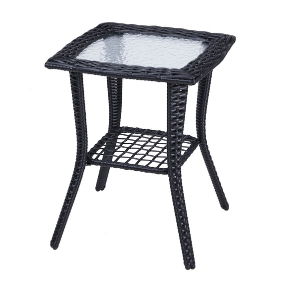Ktaxon Sophisticated All-Weather Durability Round End Table, Black